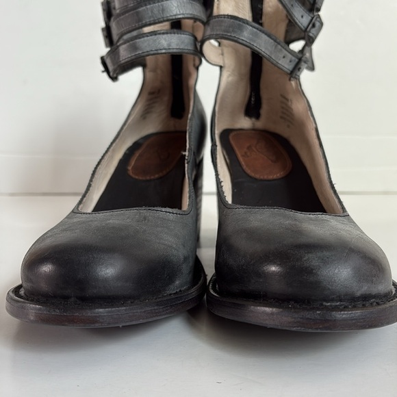 Freebird Randi mid-heel round toe ankle strap adjustable buckle gray gun metal - Picture 3 of 16